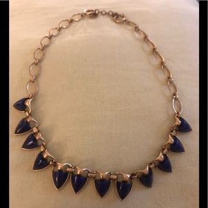 Stella & Dot necklace blue and gold, gently used